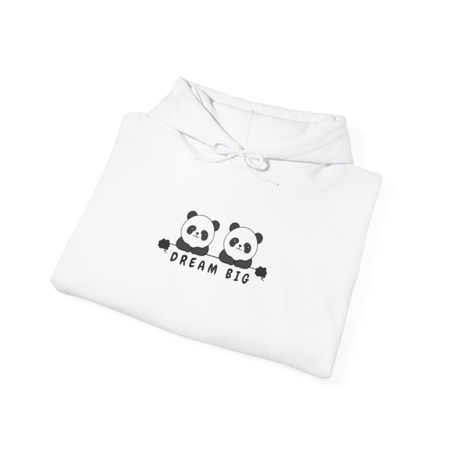 Panda Dreams White Regular Fit Hoodie for Women