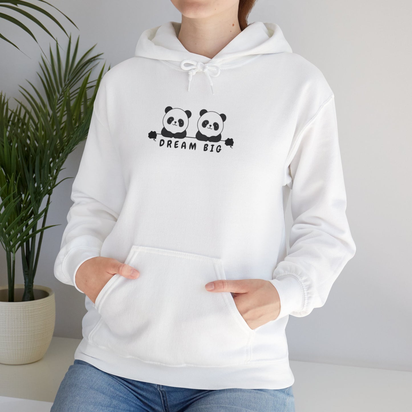 Panda Dreams White Regular Fit Hoodie for Women