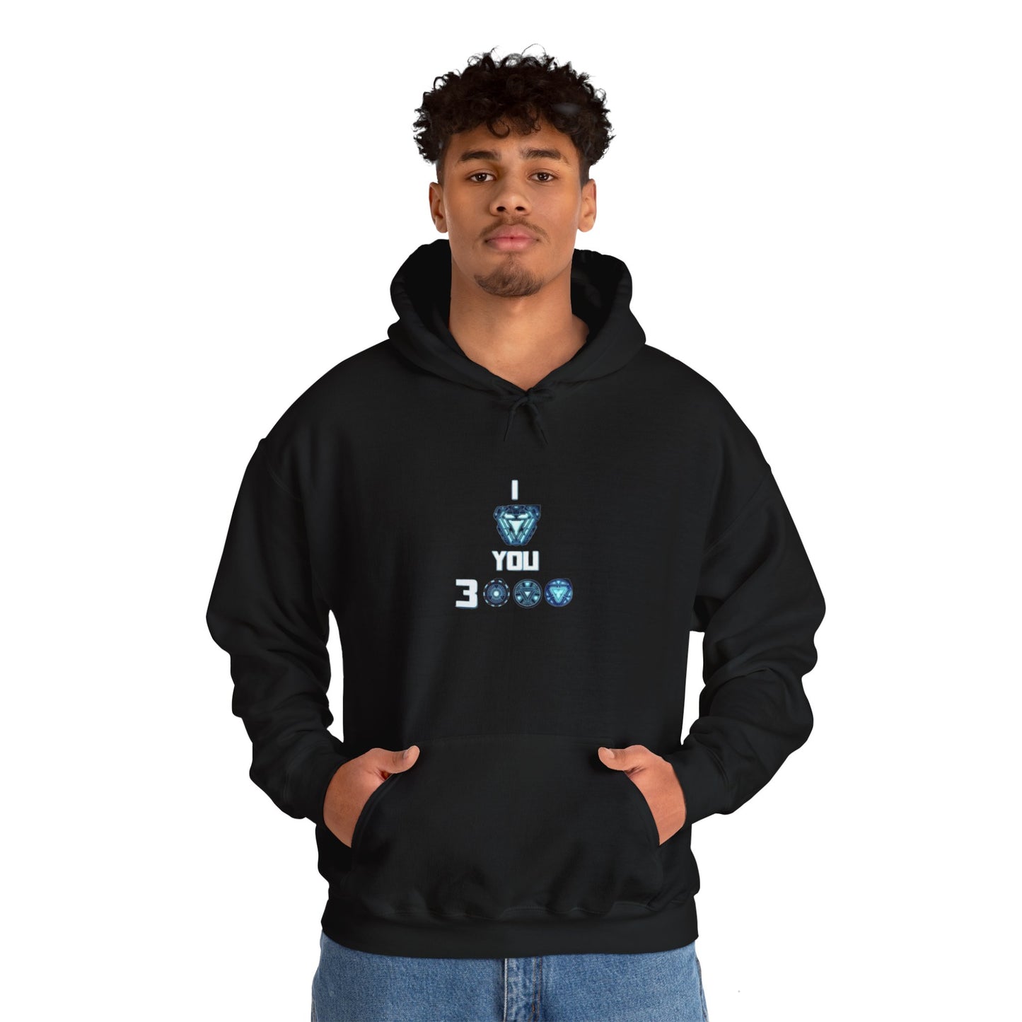 "I Love You 3000" Black Regular Hoodie "