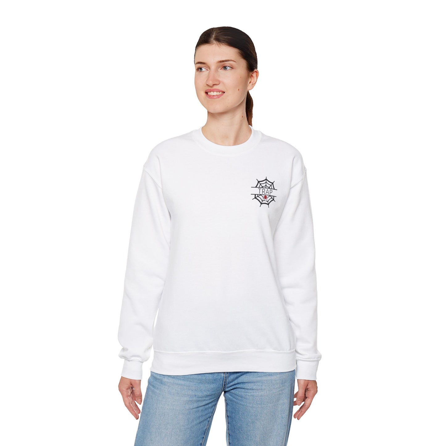 "Net Trap Regular Fit White Sweatshirt"